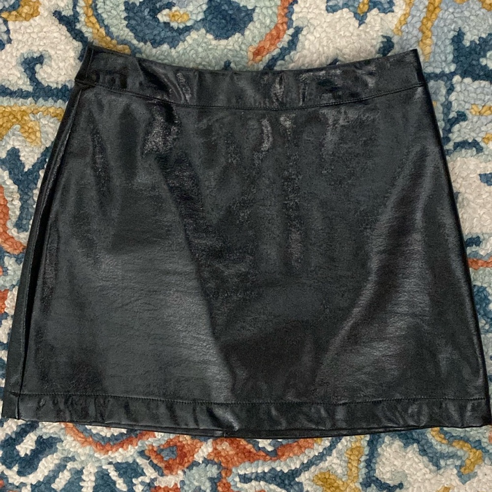 Ro & De Black Leather Skirt / Size XS